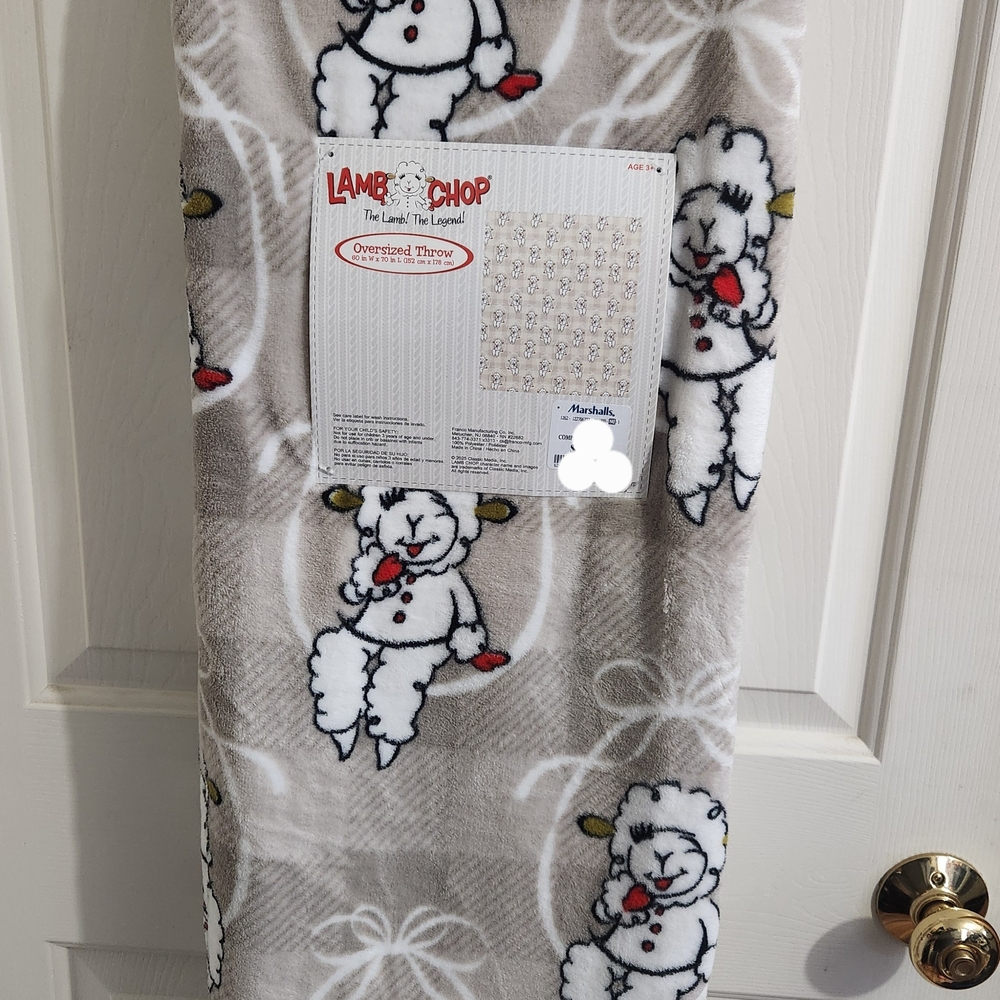 Lamb Chop Plush Throw Blanket NWT